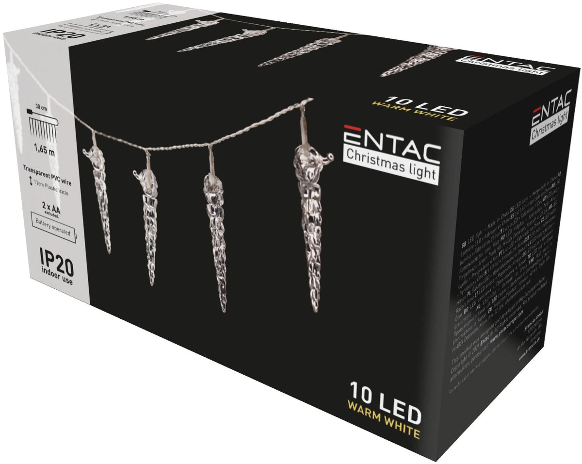 Entac Christmas Lights Indoor Rain 11cm 10 LED 1.65m (2xAA Not included)