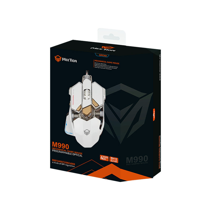 Meetion MT-M990 Μηχανικό Gaming Ποντίκι / Λευκό