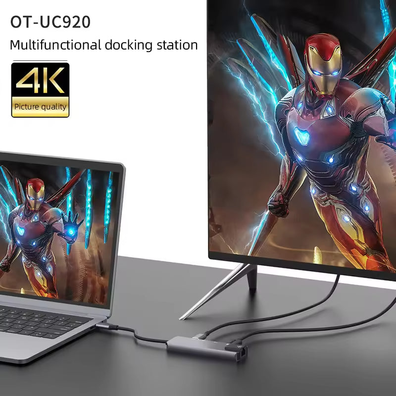 Αντάπτορας 5 σε 1 RJ45 USB3.0x2 PD 4K 60HZ HDTV