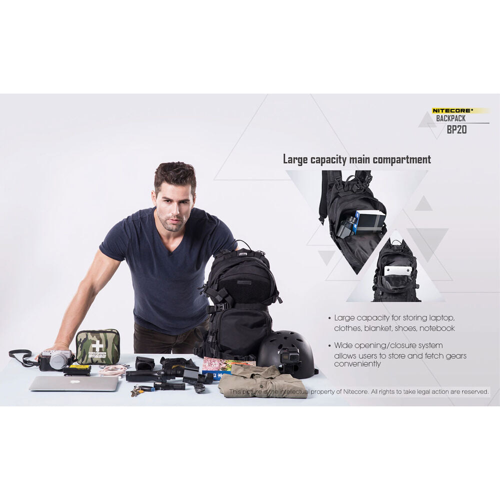 Nitecore Σακίδιο Πλάτης BP20 Μαύρο