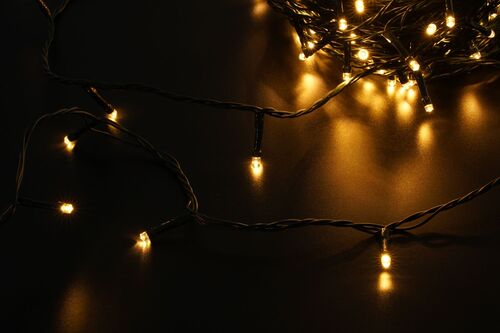 Modee Lighting Χριστουγεννίατικα Φωτάκια LED με Αντάπτορα (100LED/10m/10cm) Θερμό