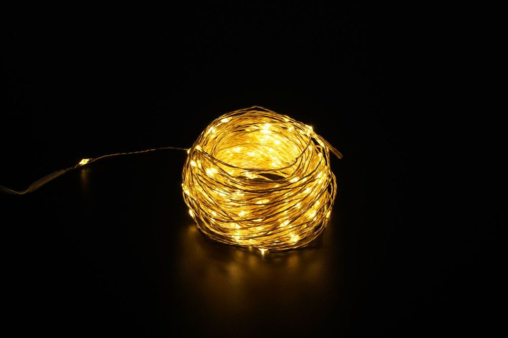 Modee Χριστουγεννιάτικα Λαμπάκια LED με Χάλκινο Σύρμα C1010 (50LED/5m/10cm) Θερμό Λευκό
