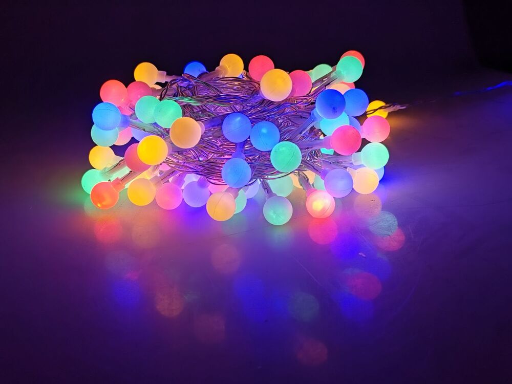 Modee Lighting Χριστουγεννιάτικα Λαμπάκια LED Τύπου Berry με Βύσμα (100LED/10m/10cm) Πολύχρωμα