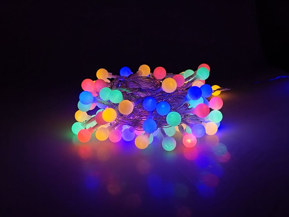 Modee Lighting Χριστουγεννιάτικα Λαμπάκια LED Τύπου Berry με Βύσμα (100LED/10m/10cm) Πολύχρωμα