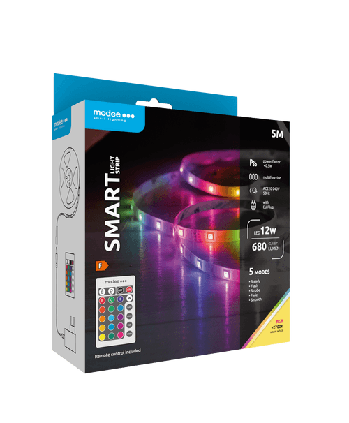 Modee Smart Ταινία LED 12W IP20 2700K & RGB 700lm με Τηλεχειριστήριο 5m