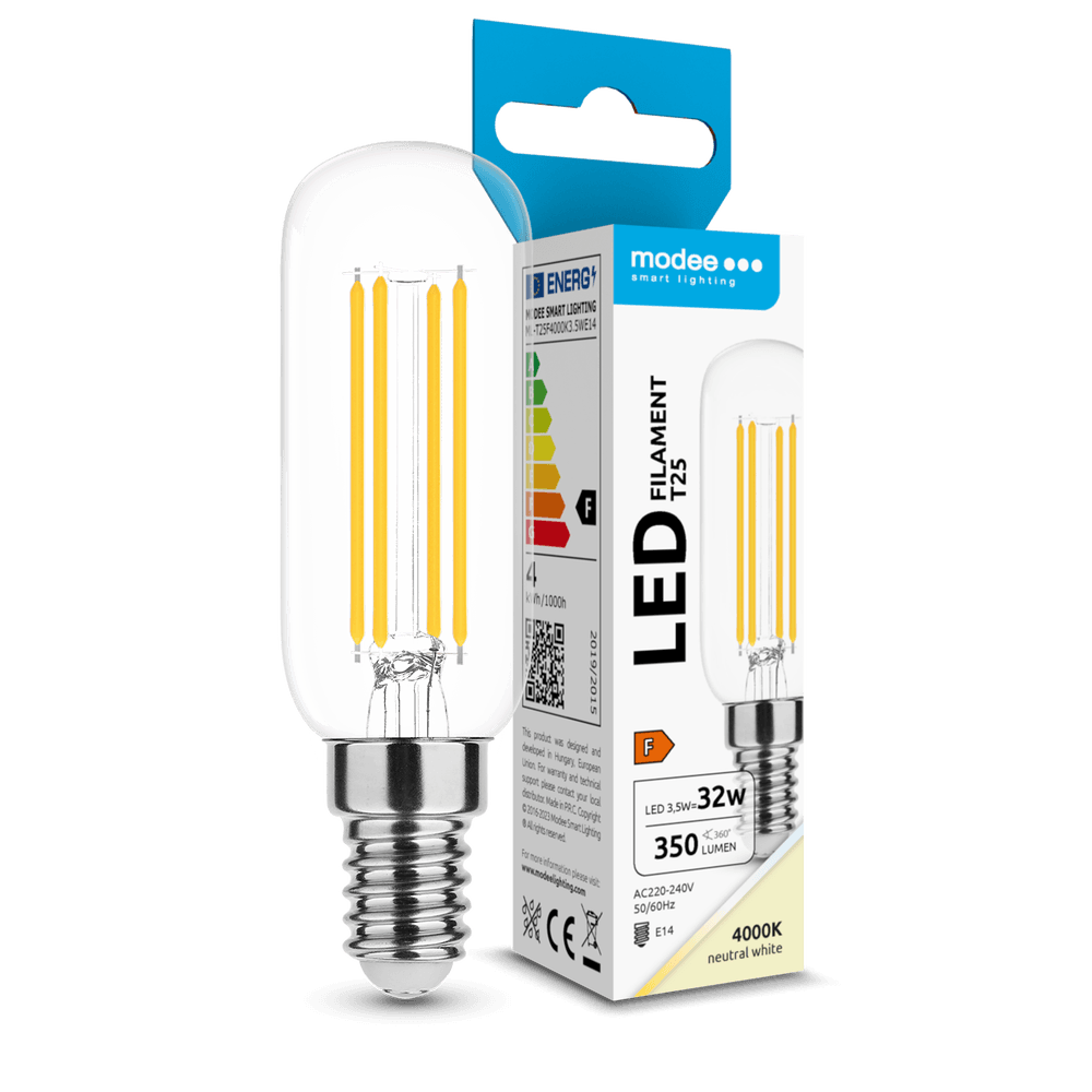 Modee LED Λαμπτήρας Filament T25 3.5W E14 4000K 350lm ERP