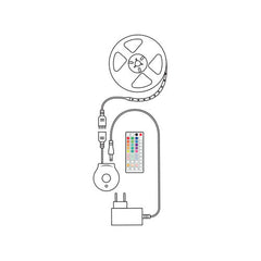 Modee Smart Ταινία LED με Τηλεχειριστήριο & Αισθητήρα 12W IP20 2700K RGB 480lm 3m