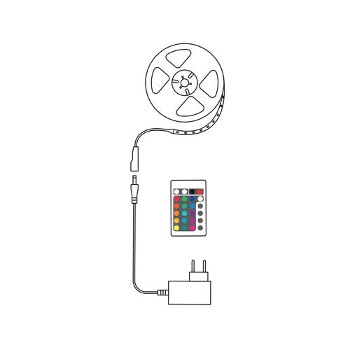 Modee Smart Ταινία LED 12W IP20 2700K & RGB 700lm με Τηλεχειριστήριο 5m