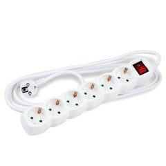 Technik Πολύπριζο 6 Θέσεων 1,5mm2 με Διακόπτη Λευκό 1.5m