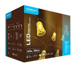 Modee Χριστουγεννιάτικα Φωτάκια LED με Αντάπτορα (50LED/4.9m/10cm) Θερμό Λευκό