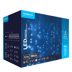 Modee Χριστουγεννιάτικα Φωτάκια LED με Αντάπτορα (384LED/2.1m) Ψυχρό Λευκό