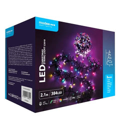 Modee Χριστουγεννιάτικα Φωτάκια LED με Αντάπτορα (384LED/2.1m) Πολύχρωμα
