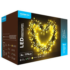 Modee Χριστουγεννιάτικα Φωτάκια LED Τύπου Berry με Αντάπτορα (576LED/6m) Θερμό Λευκό