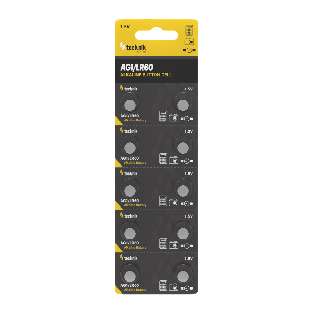 Technik Αλκαλικές Μπαταρίες Κουμπιά Platinum AG1 / LR60 / 164 / 364 1.5V B10