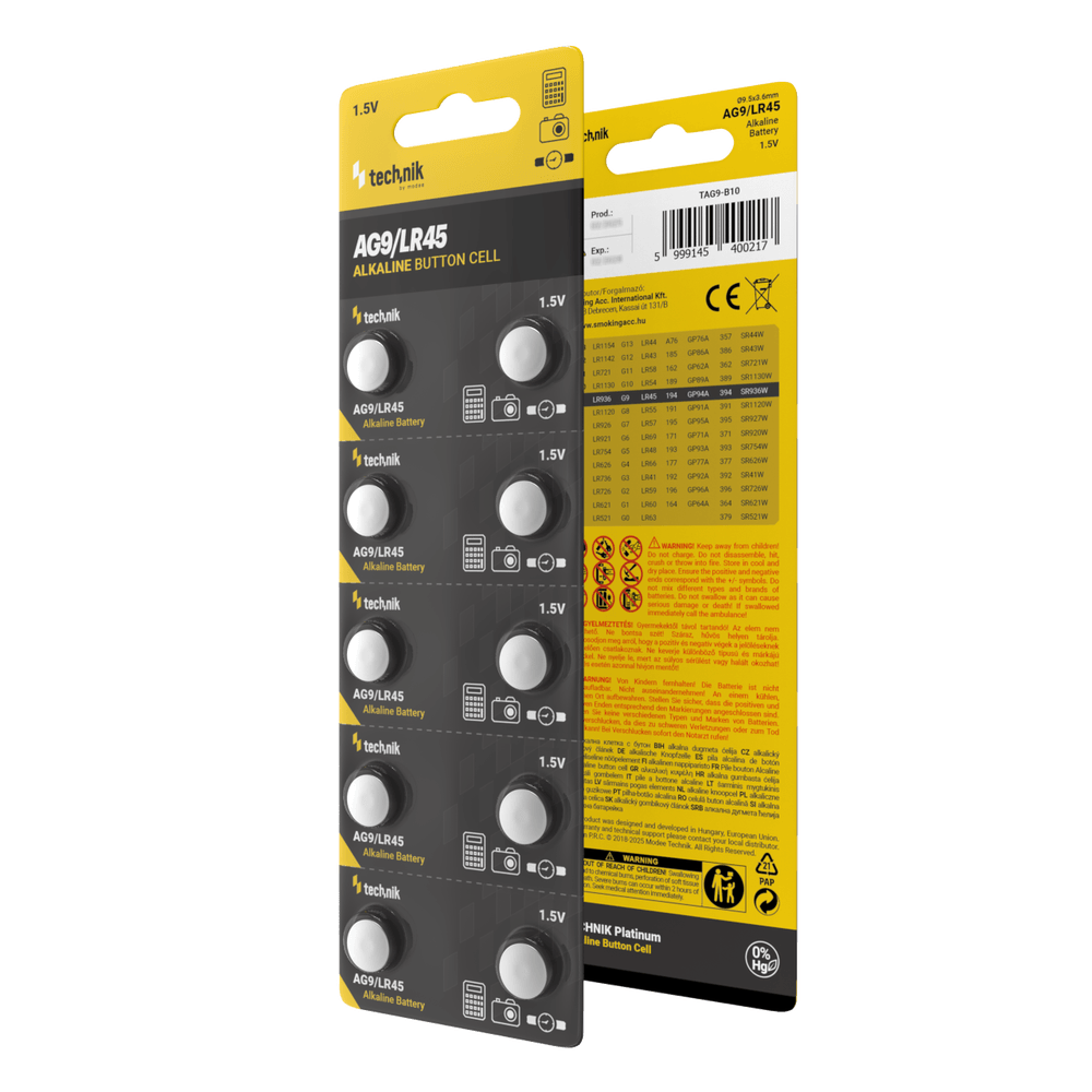 Technik Αλκαλικές Μπαταρίες Κουμπί Platinum AG9 / LR45 / 194 / 394 1.5V B10