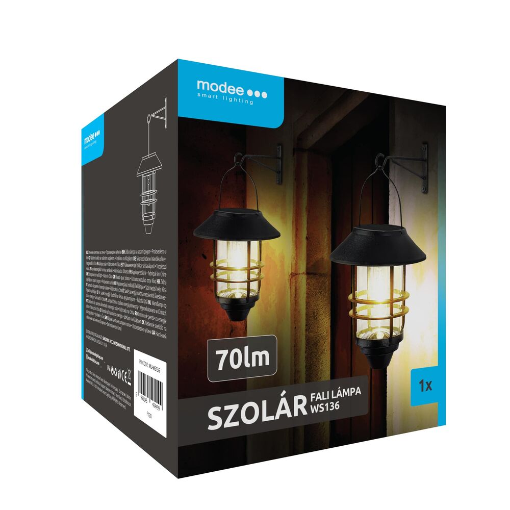 Modee Lighting Ηλιακό Φωτιστικό Τοίχου LED WS136 70 Lumens