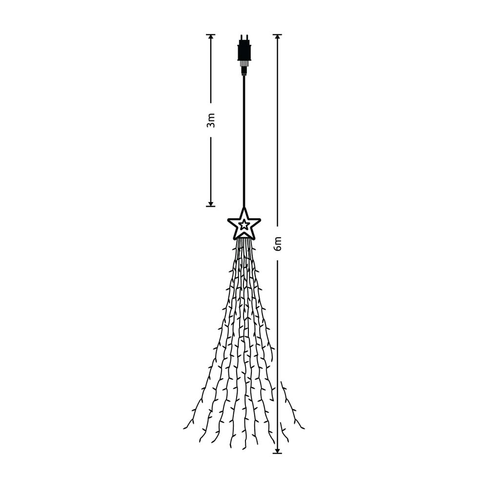 Modee Lighting LED Χριστουγεννιάτικος Διακοσμητικός Φωτισμός με Αντάπτορα C3000 (300LED/3m) Θερμό