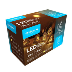 Modee Χριστουγεννιάτικα Διακοσμητικά Φωτάκια LED (10LED/120cm/10cm) Θερμό Λευκό