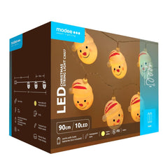 Modee Χριστουγεννιάτικα Διακοσμητικά Φωτάκια LED (10LED/120cm/10cm) Θερμό Λευκό