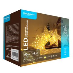 Modee Χριστουγεννιάτικα Διακοσμητικά Φωτάκια LED (10LED/120cm/10cm) Θερμό Λευκό