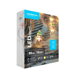 Modee Χριστουγεννιάτικα Φωτάκια LED με Μπαταρία (10LED/120cm/10cm) Θερμό Λευκό