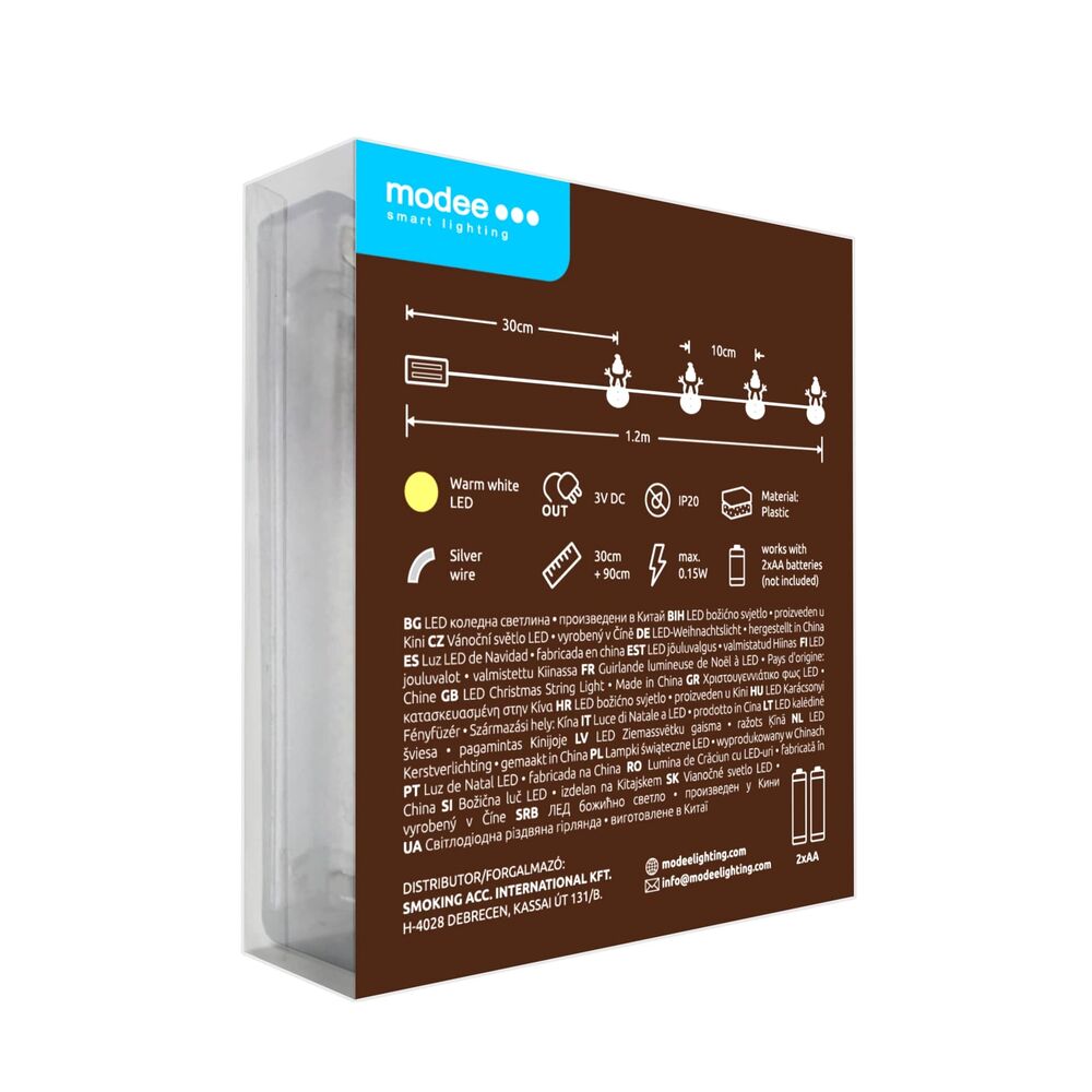 Modee Χριστουγεννιάτικα Φωτάκια LED με Μπαταρία (10LED/120cm/10cm) Θερμό Λευκό