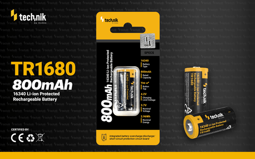 Technik Επαναφορτιζόμενη Μπαταρία 16340 RCR123 TR1680 800mAh 3,7V B1