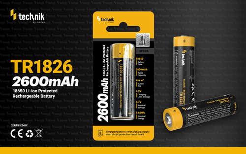 Technik Επαναφορτιζόμενη Μπαταρία 18650 TR1826 2600mAh 3,7V B1