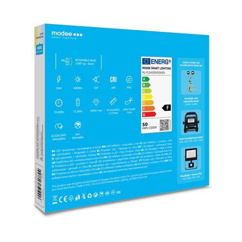 Modee Lighting LED Προβολέας E-series Slim 50W 120° 4000K 4000 lm ERP