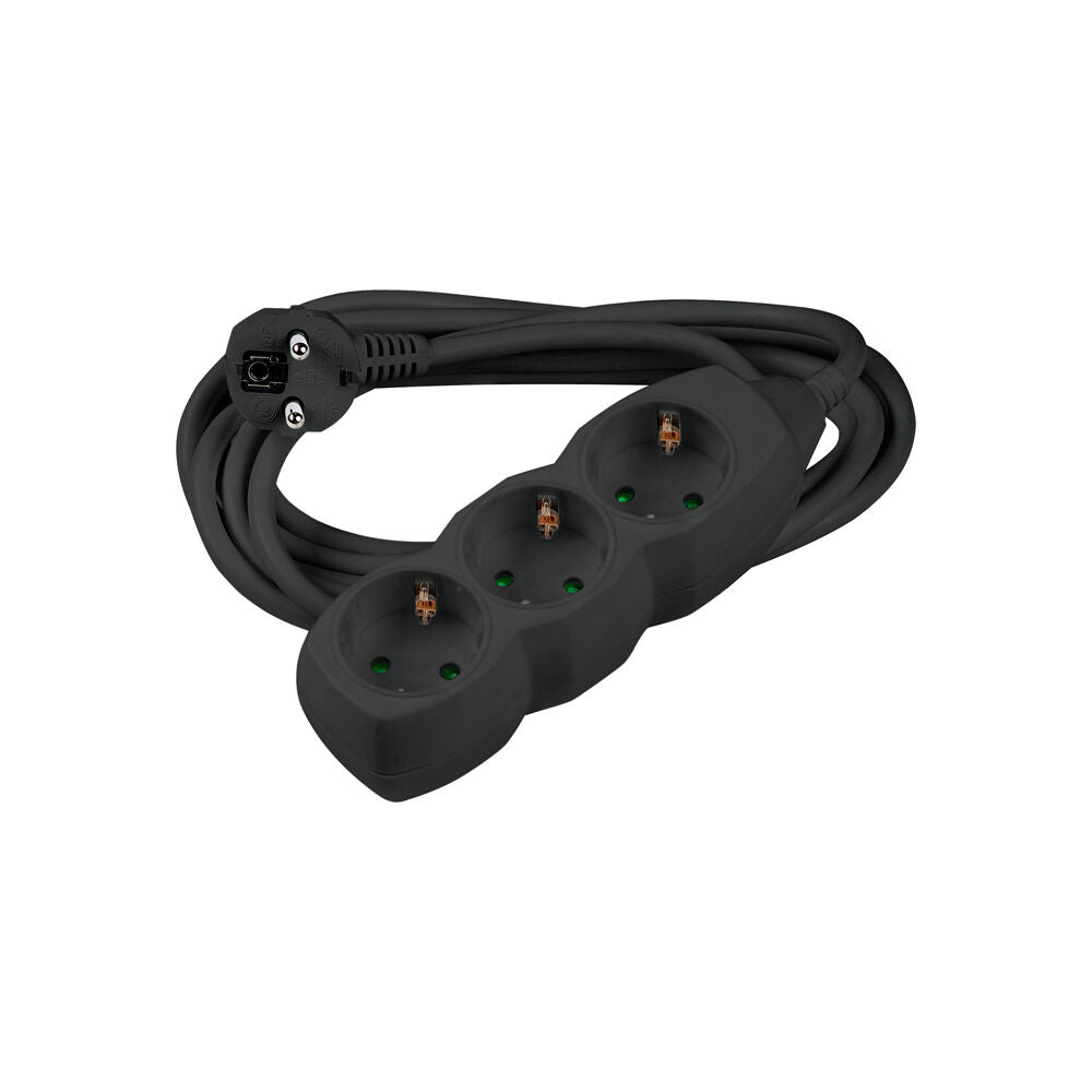 Technik Πολύπριζο 3 Θέσεων με Καλώδιο Χαλκού 1.5 mm² 16A Μαύρο 1.5m
