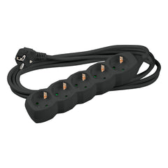 Technik Πολύπριζο 5 Θέσεων με 1.5 mm² Καλώδιο Χαλκού 16A Μαύρο 1.5m