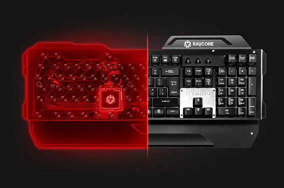 Ravcore Hybrid Μεμβράνης-Μηχανικό Πληκτρολόγιο Ενσύρματο με USB