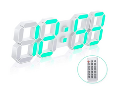 Digital Wall Clock EDUP EH-LED1319 3D LED 9.5 with Remote Control