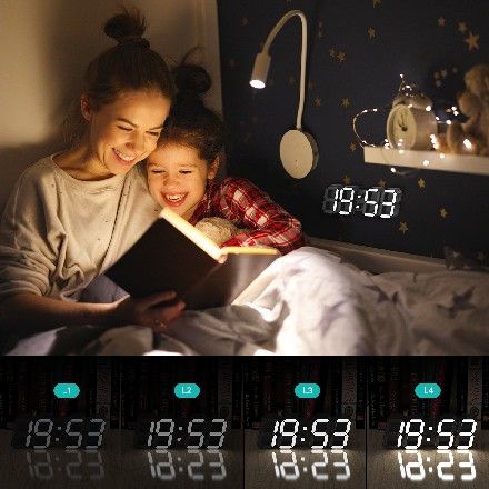 EDUP EH-LEDNI-B-1 3D LED Wall Clock 5.2" Mini