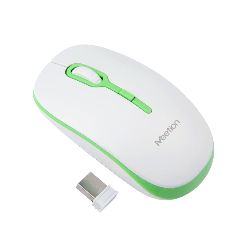 Meetion MT-R547 2.4G Wireless Mouse / White &amp; Green