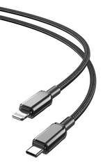XO NB-Q250A Πολύχρωμο Καλώδιο Γρήγορης Φόρτισης Lightning PD 27W PVC 1m Μαύρο