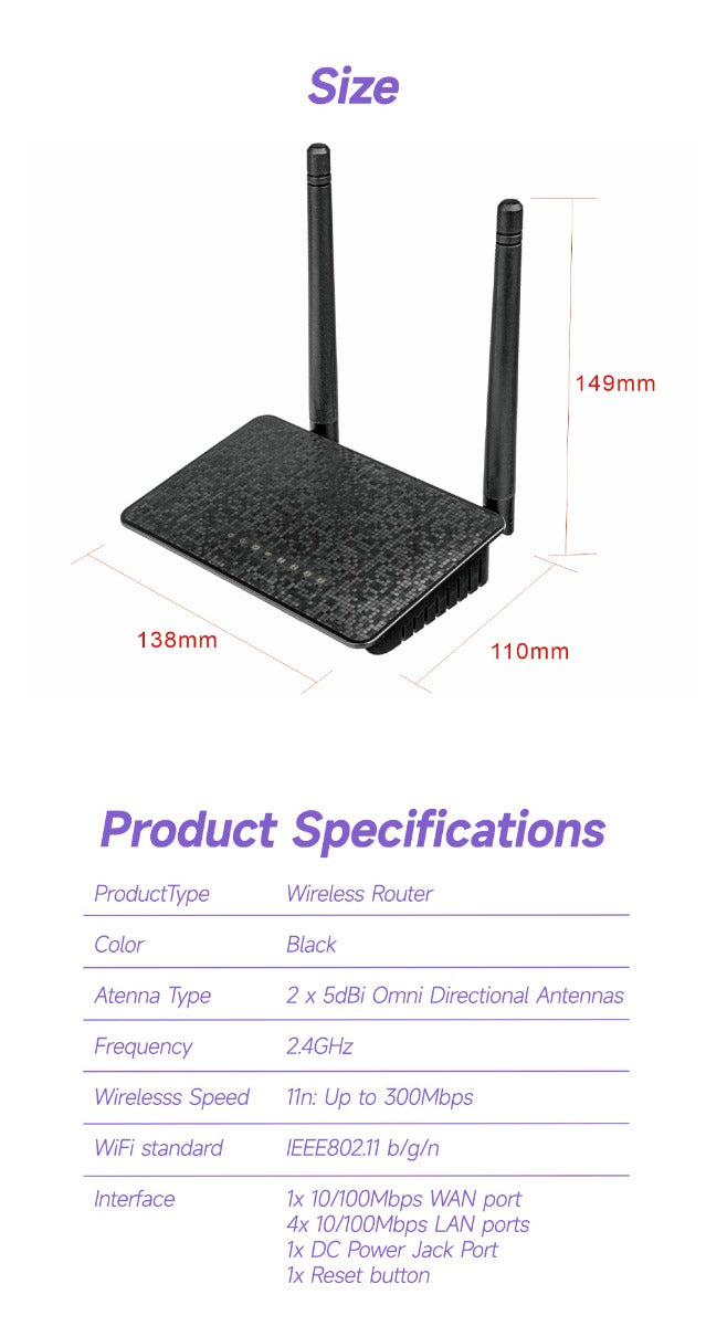 EDUP Wifi Repeater EP-RT2667 300Mbps