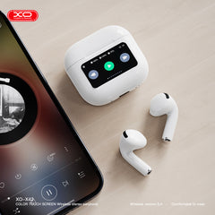 XO X42 Pro Bluetooth Earbuds 6ης Γενιάς TWS με Οθόνη Λευκά