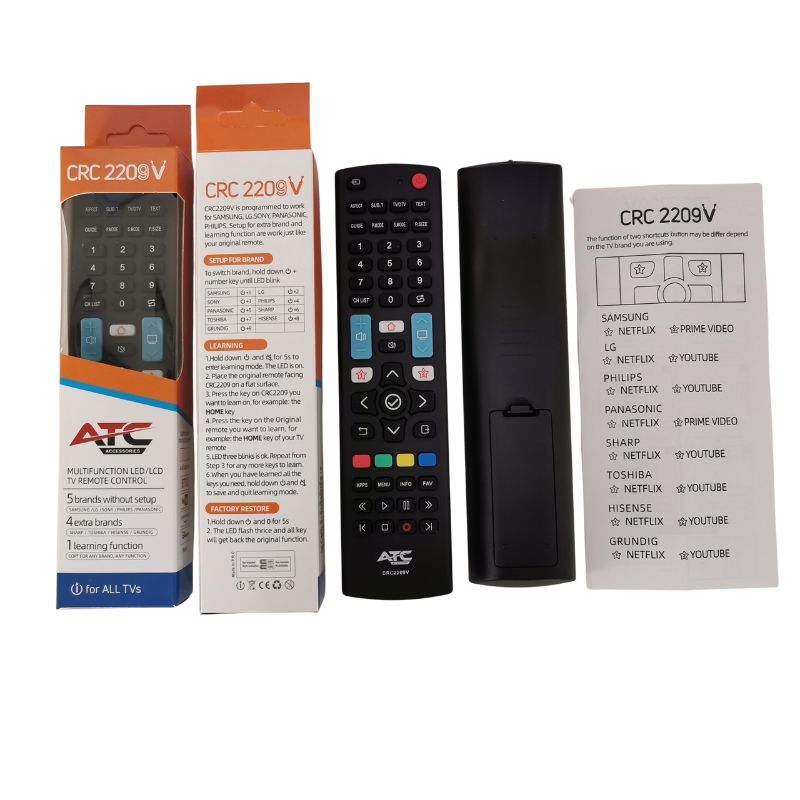 ATC Τηλεχειριστήριο Universal για LCD TVs CRC-2209V 9in1