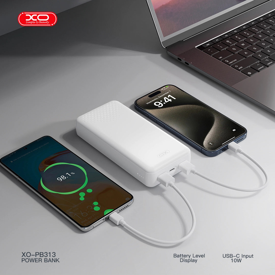 XO PB313 Powerbank 20000mAh Λευκό