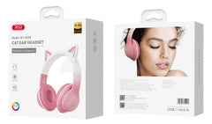 XO BE38 Ακουστικά Κεφαλής Αυτιά Γάτας Bluetooth (Ροζ)