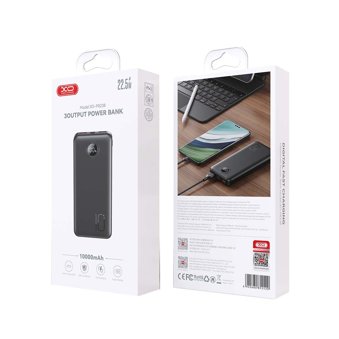 XO PR238 Power Bank Γρήγορης Φόρτισης 10000mAh