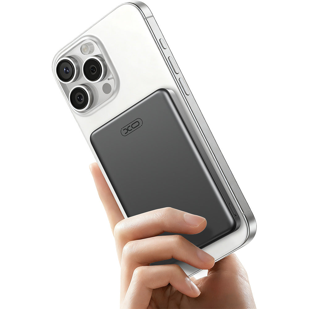 XO PR296 Powerbank Ταχείας Φόρτισης Μεταλικό με Μαγνήτη 10.000mAh Γκρι