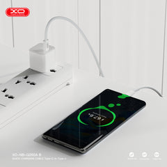 XO NB-Q260B Καλώδιο Φόρτισης & Μεταφοράς Δεδομένων Type-C σε Type-C 27W Πλεξούδα 1.5m