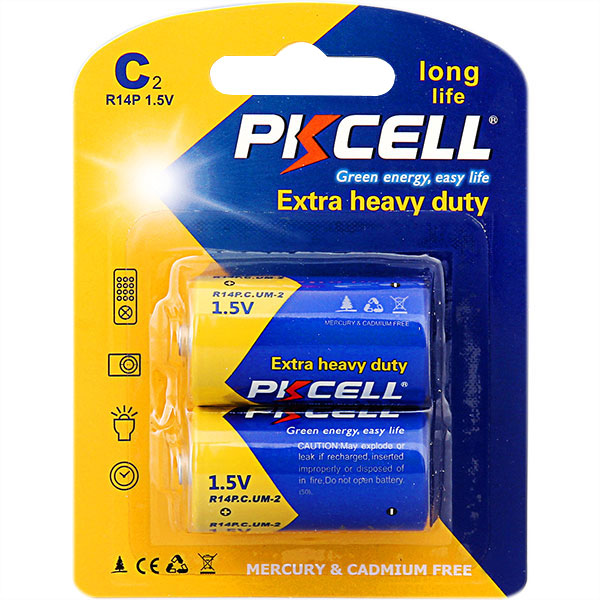 Pkcell Single Batteries R14P C (2pcs)