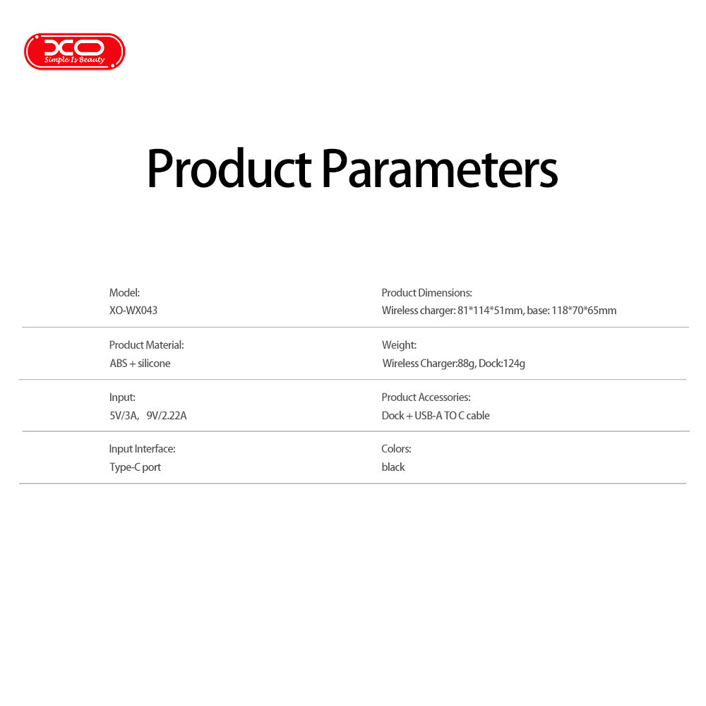 XO WX043 Βάση Κινητού Αυτοκινήτου με Ασύρματη Φόρτιση 15W