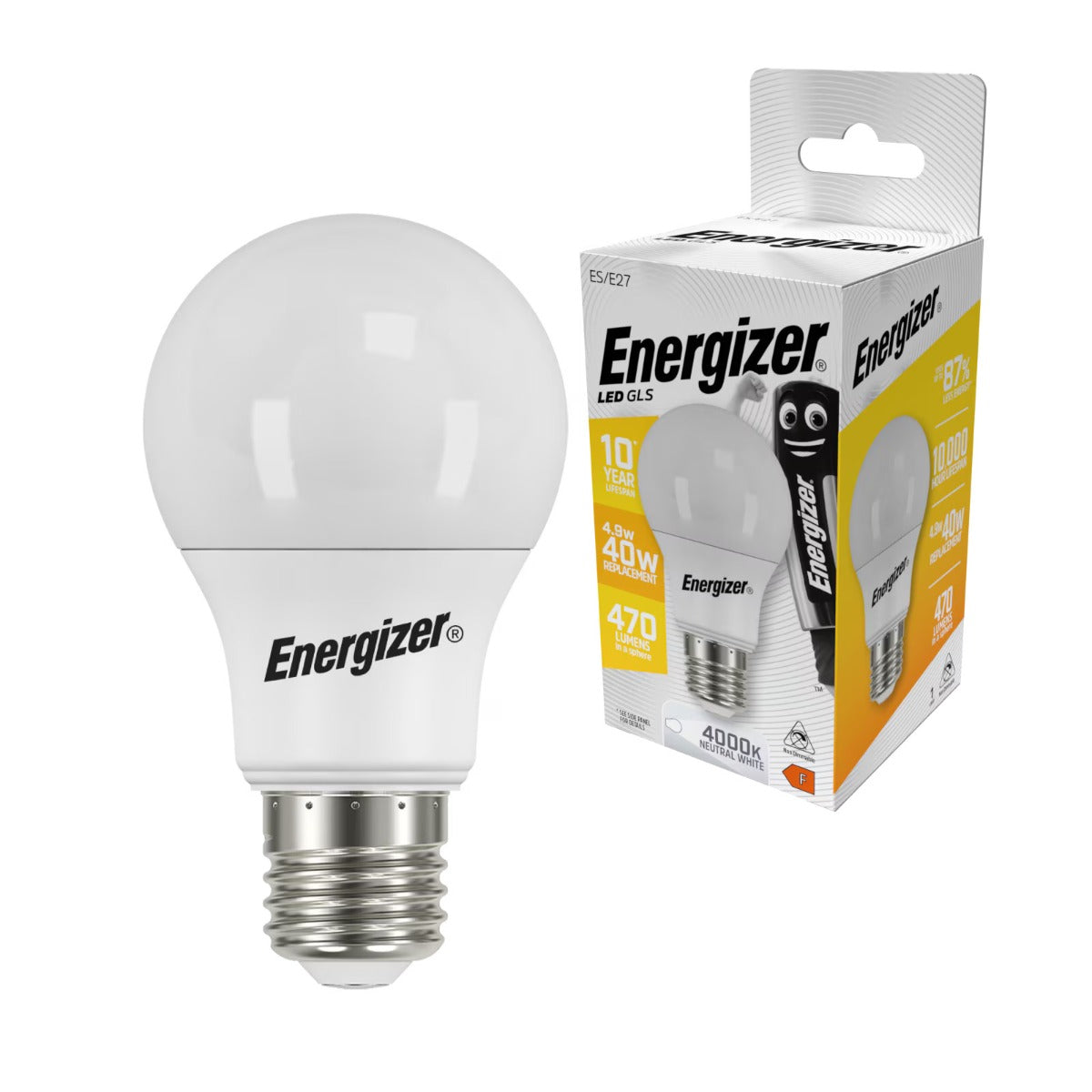 Energizer BEC Κοινή Λάμπα LED 4.9W E27 470lm 4000K Φυσικό Λευκό