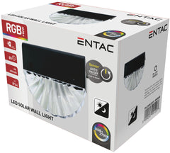 Entac Ηλιακό Φωτιστικό Φράχτη Πλαστικό WW+RGB