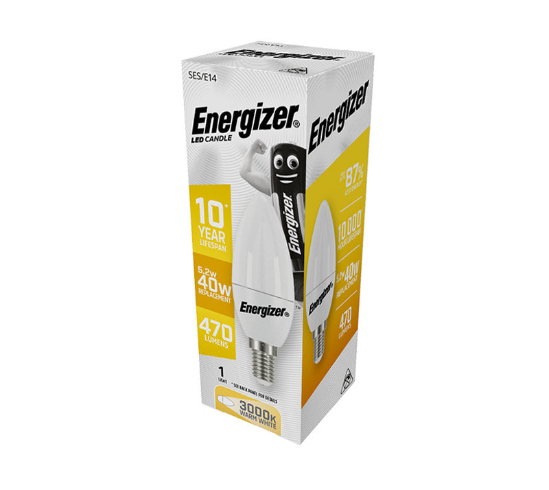 Energizer BEC LED Λάμπα Κερί 4.9W E14 470lm 3000K Θερμό Λευκό