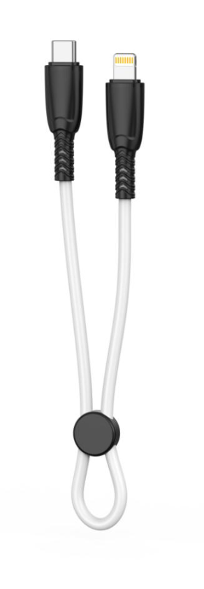 XO NB-Q248A Suluo Series Φορητό Καλώδιο Αντάπτορας Type-C σε Lightning 27W 25cm Strip Λευκό